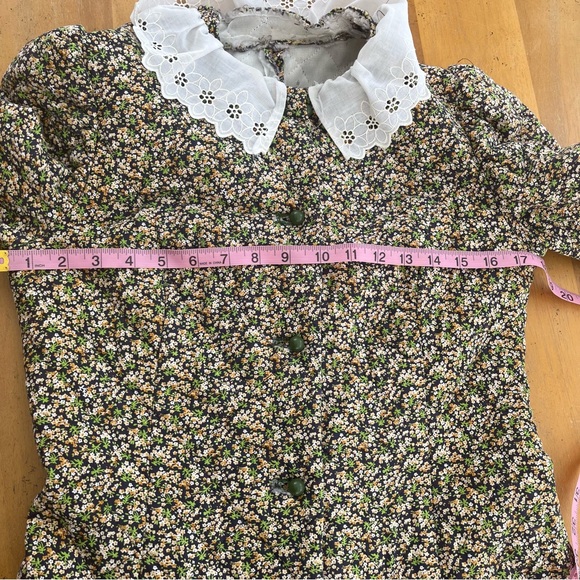 Vintage Cottagecore Robe Floral House Dress Grandma Quilted Nightgown Pockets - Picture 13 of 16